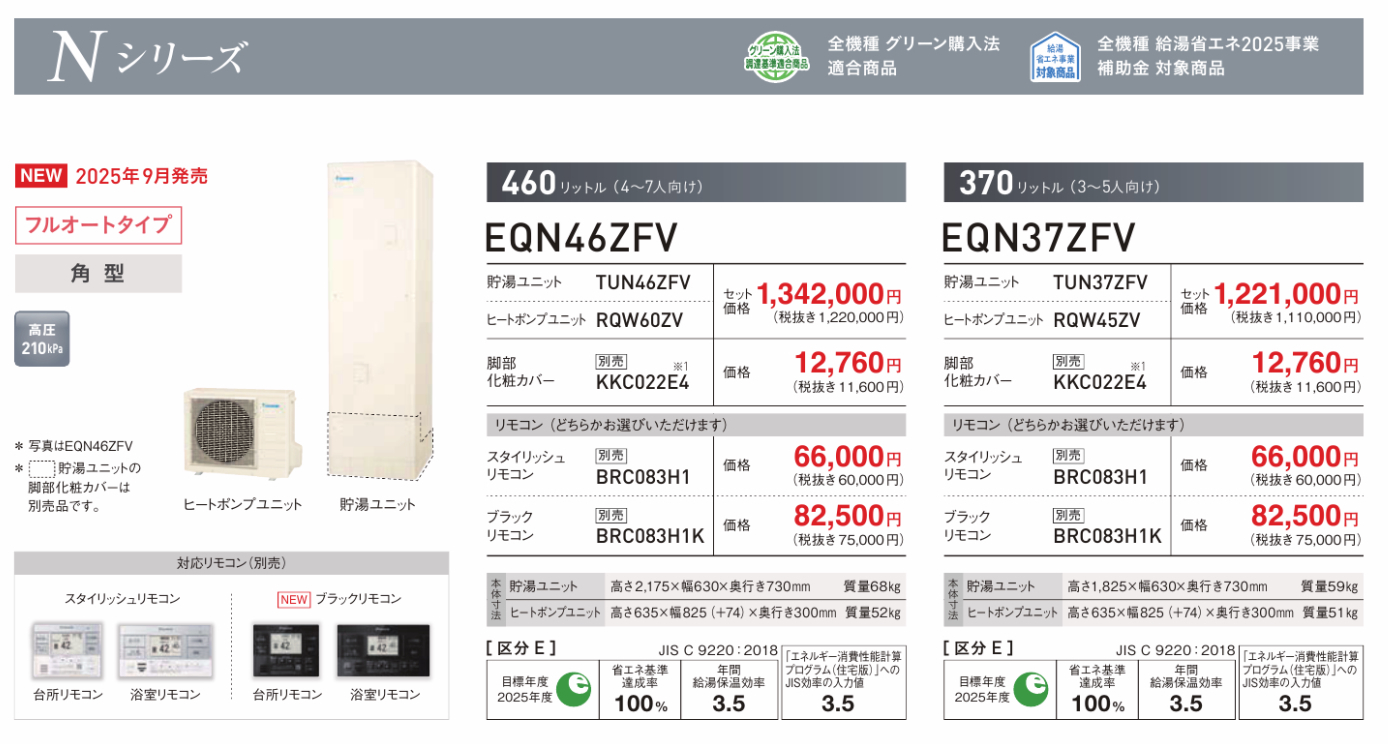 ダイキンエコキュート Nシリーズ 商品説明